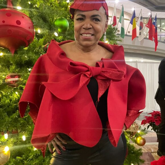 Red Wrap Jacket and Hat - Picture 2 of 5
